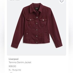 NWT Burgandy Denim Jacket